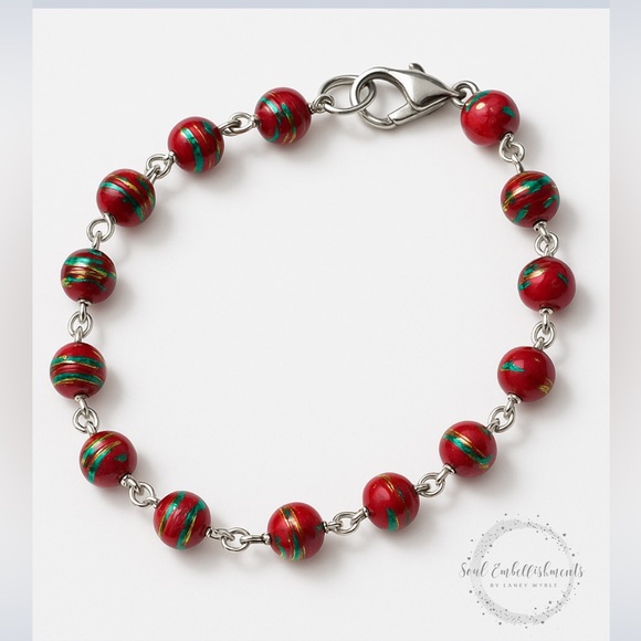 New: Soul Embellishment’s Festive Holiday Edition Christmas Beaded Bracelet - Picture 1 of 14